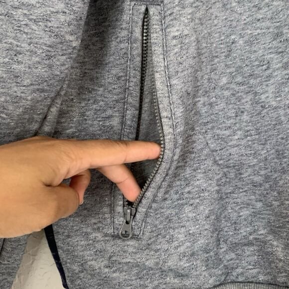 Puma Jacket Men L Track Fleece Heather Gray Blue Colorblock Full Zip Athletic - Picture 5 of 8